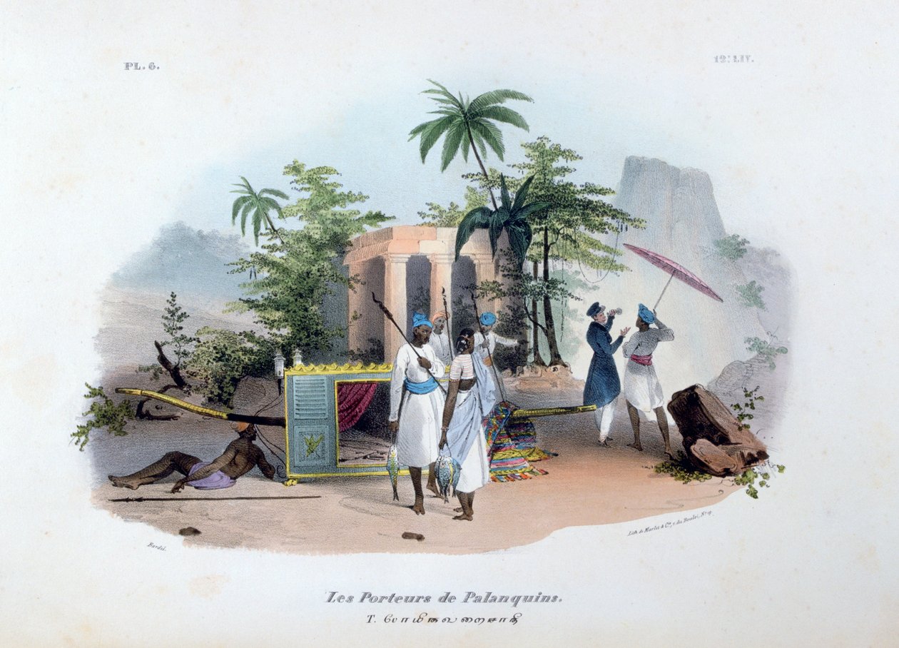 Palanquin Bearers, 1828 alkotó: Jean Henri Marlet