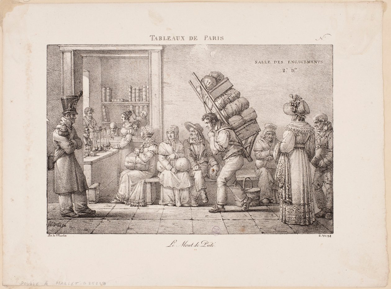 Párizsi képek. A zálogház. alkotó: Jean Henri Marlet