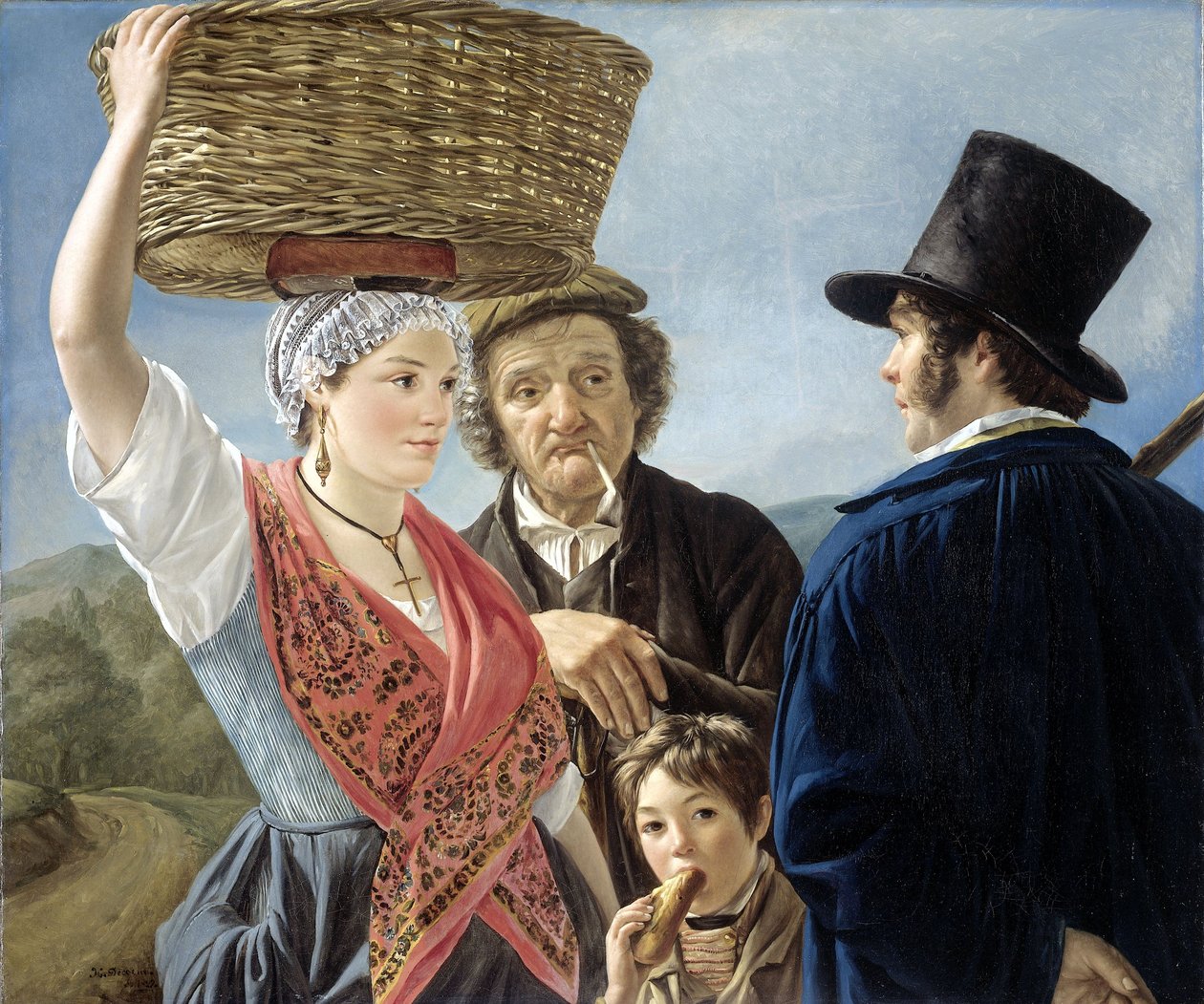 Piaci pletyka, 1827 alkotó: Jean Henri de Coene
