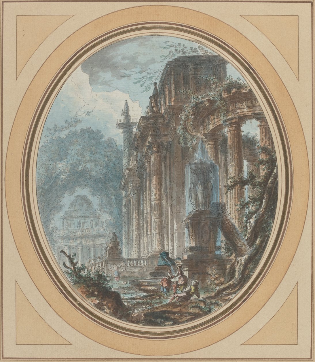 Kerti Capriccio antik romokkal alkotó: Jean Henry Alexandre Pernet