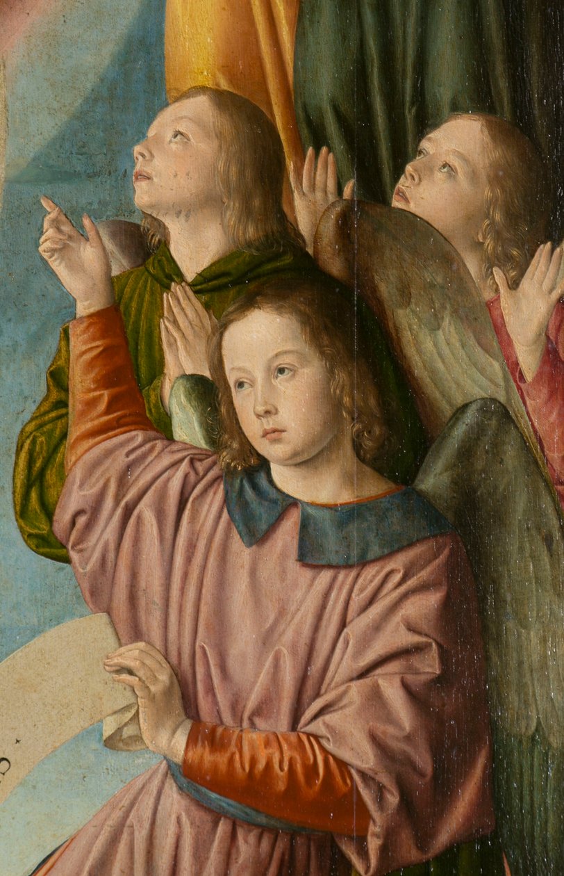 Angels, detail. Triptych of the master of Moulins alkotó: Jean Hey
