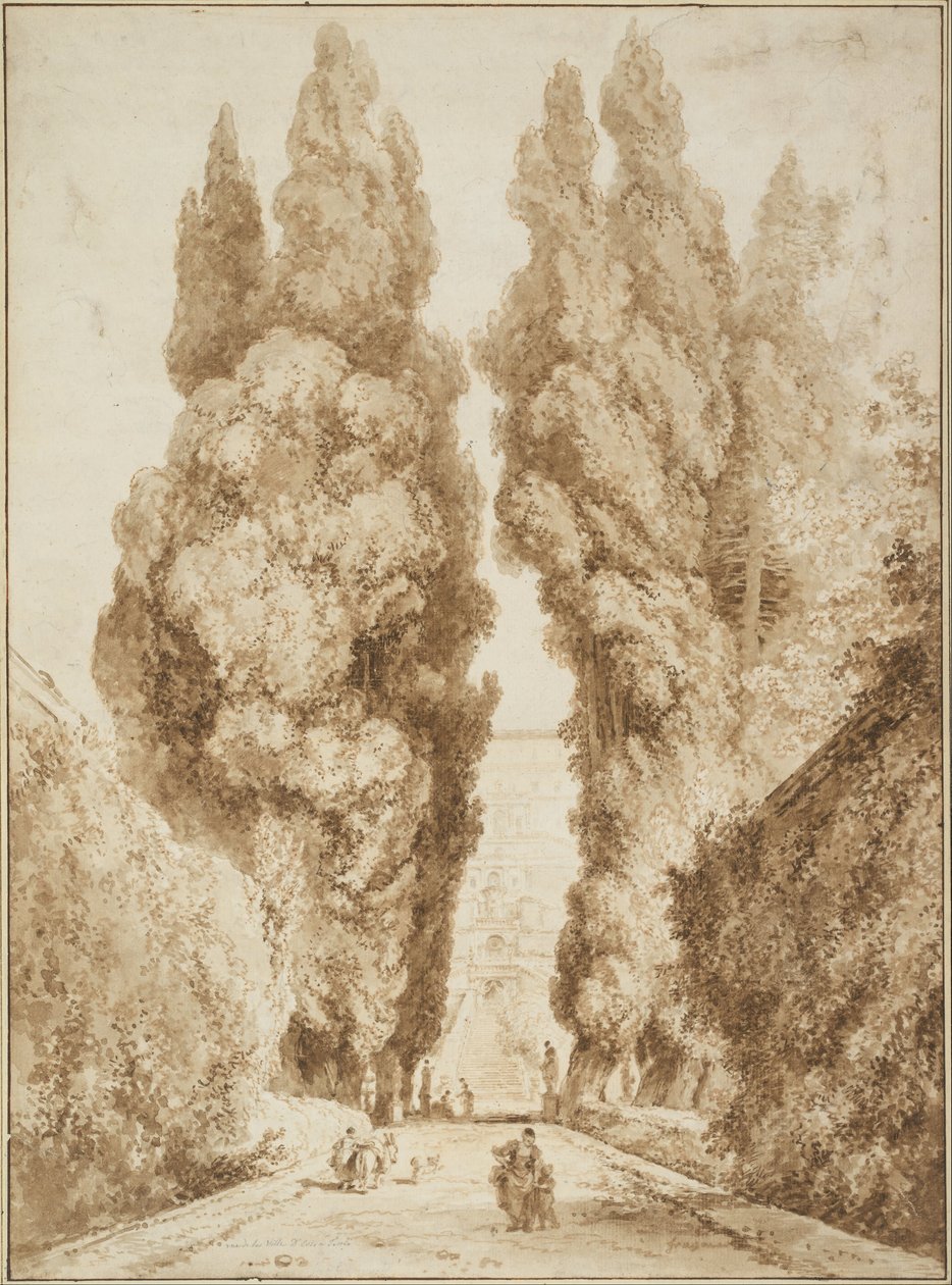 Cypress Avenue a Villa d`Este Tivoliban alkotó: Jean Honore Fragonard