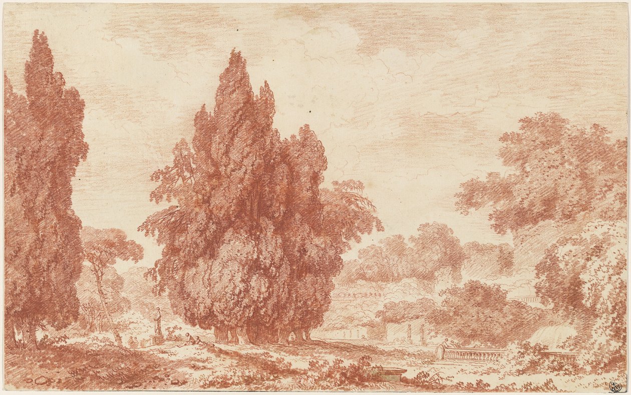 Ciprusállvány egy olasz parkban alkotó: Jean Honore Fragonard