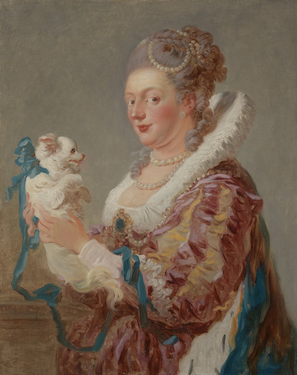 Egy nő kutyával, 1769 körül (olaj, vászon) alkotó: Jean Honore Fragonard