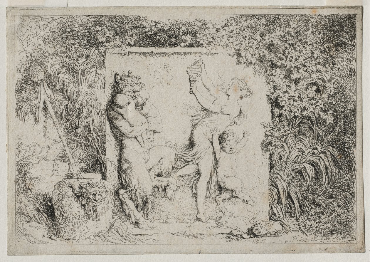 Bacchanales: A szatírok tánca, 1763. alkotó: Jean Honore Fragonard