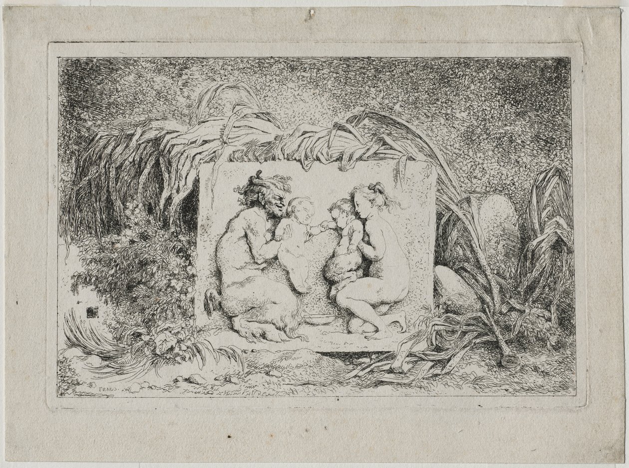 Bacchanales: A szatírok családja, 1763. alkotó: Jean Honore Fragonard
