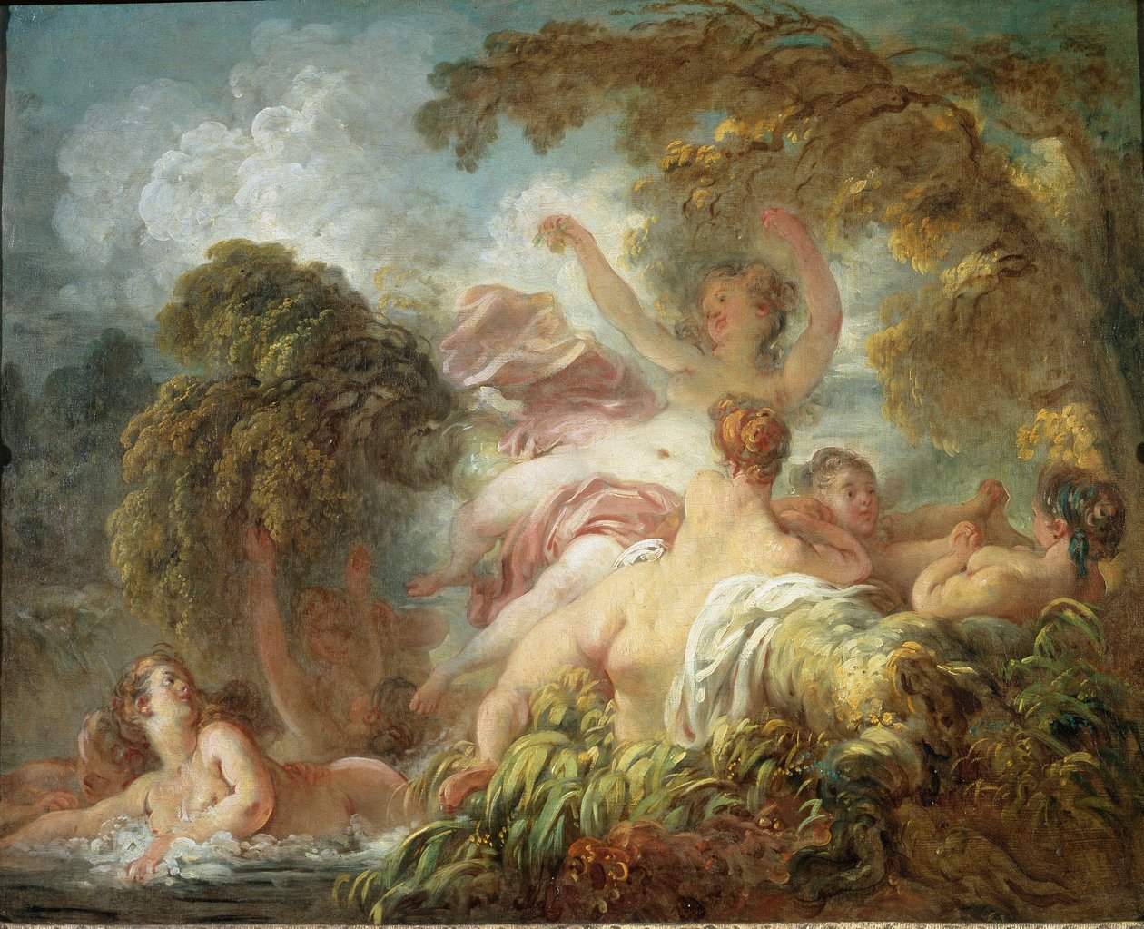 Fürdőzők - olaj, vászon alkotó: Jean Honore Fragonard
