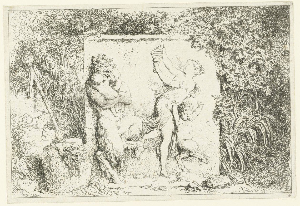 Szatírok tánca Bacchanales (sorozat címe) Nimfák és szatírok (sorozat címe) alkotó: Jean Honore Fragonard