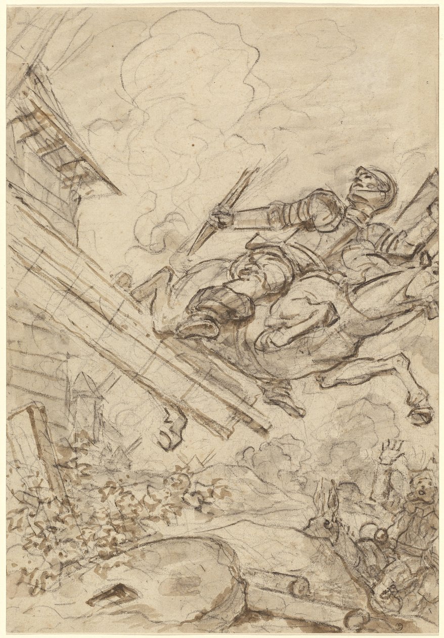 Don Quijote megtámadja a szélmalmot alkotó: Jean Honore Fragonard