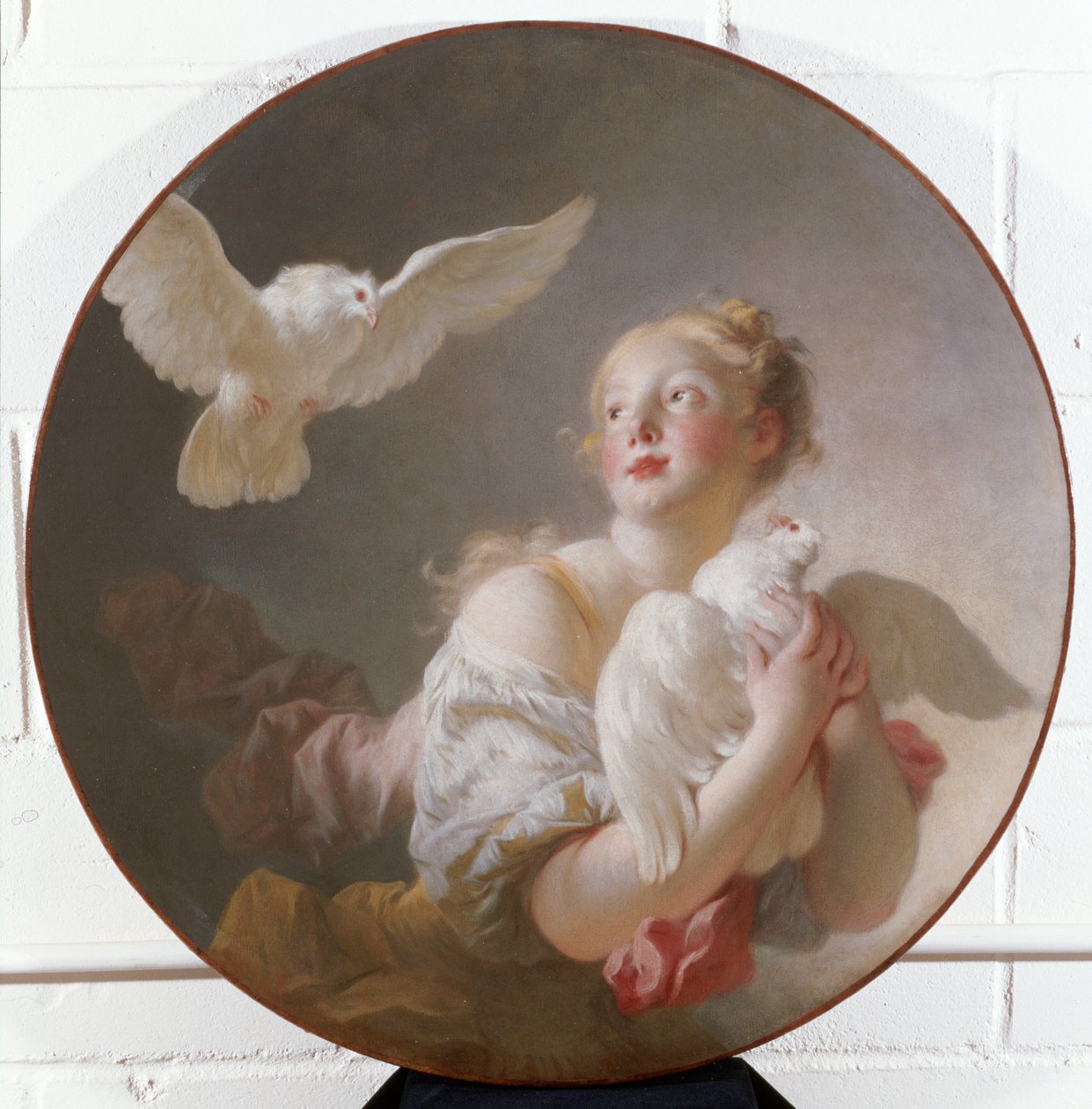 Lány, aki egy galambot tart alkotó: Jean Honore Fragonard