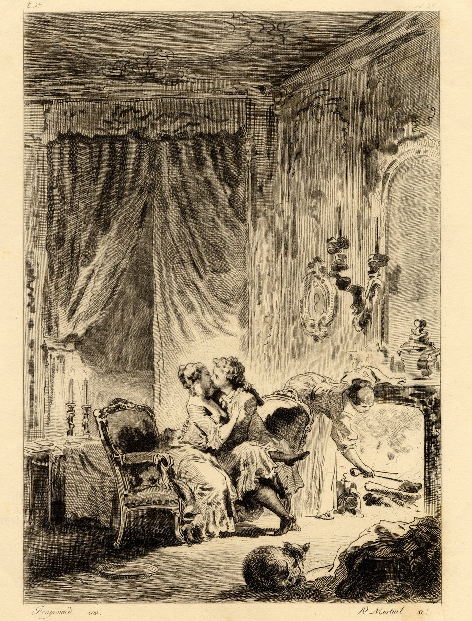 Jean de la Fontaine (1621-1695). "" Mesék. Saint Julien imája”, Fragonard (1732 - 1806) illusztrációja. Rajz. alkotó: Jean Honore Fragonard