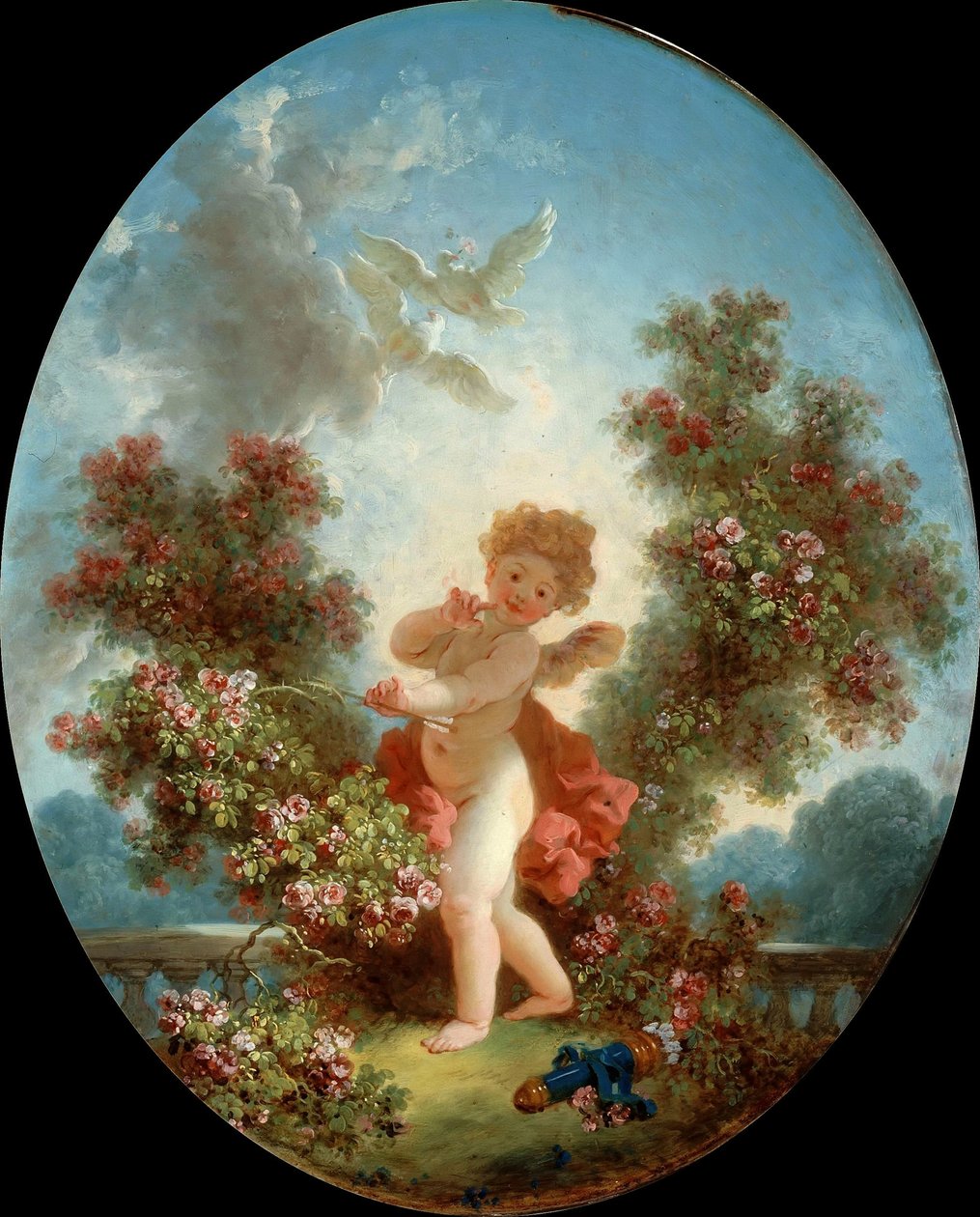Ámor mint őrszem, c. 1780. alkotó: Jean Honore Fragonard