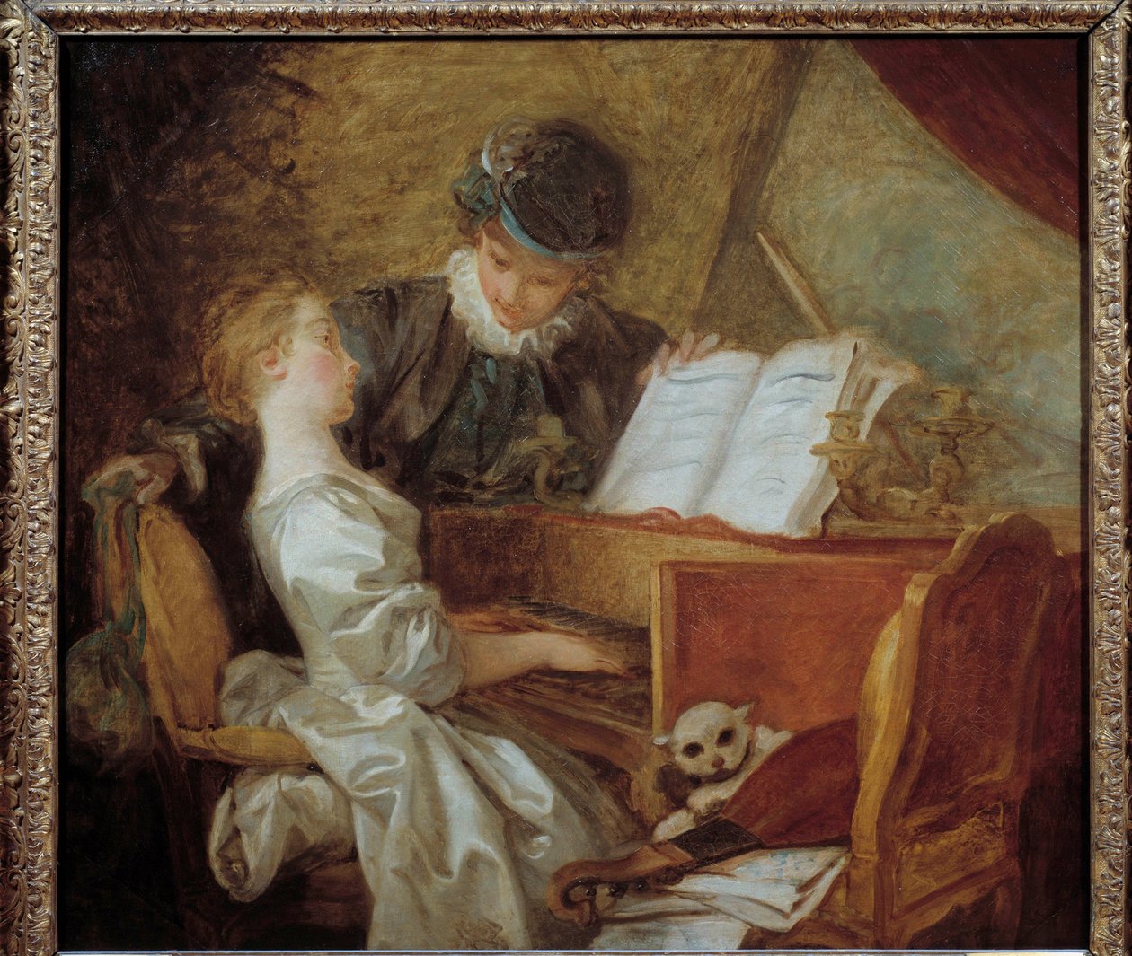 Jean-Honore Fragonard (1732-1806) festészete című zenelecke. Nap. 1,09x1,21 m. alkotó: Jean Honore Fragonard