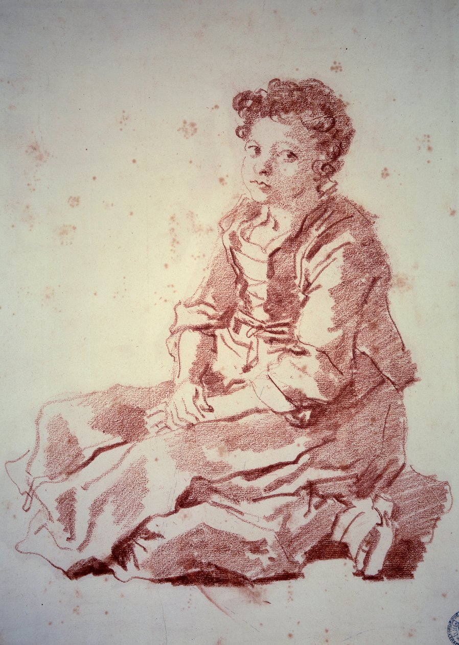Kislány a sarkán ül Sanguine Jean Honore Fragonard (1732-1806) 1774 Besancon, Musee des Beaux Arts alkotó: Jean Honore Fragonard