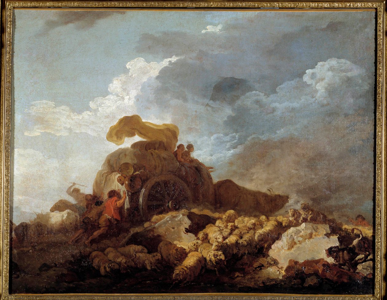 A vihar vagy az ingoványos szekér Jean Honore Fragonard (1732-1806) festménye XVIII. alkotó: Jean Honore Fragonard
