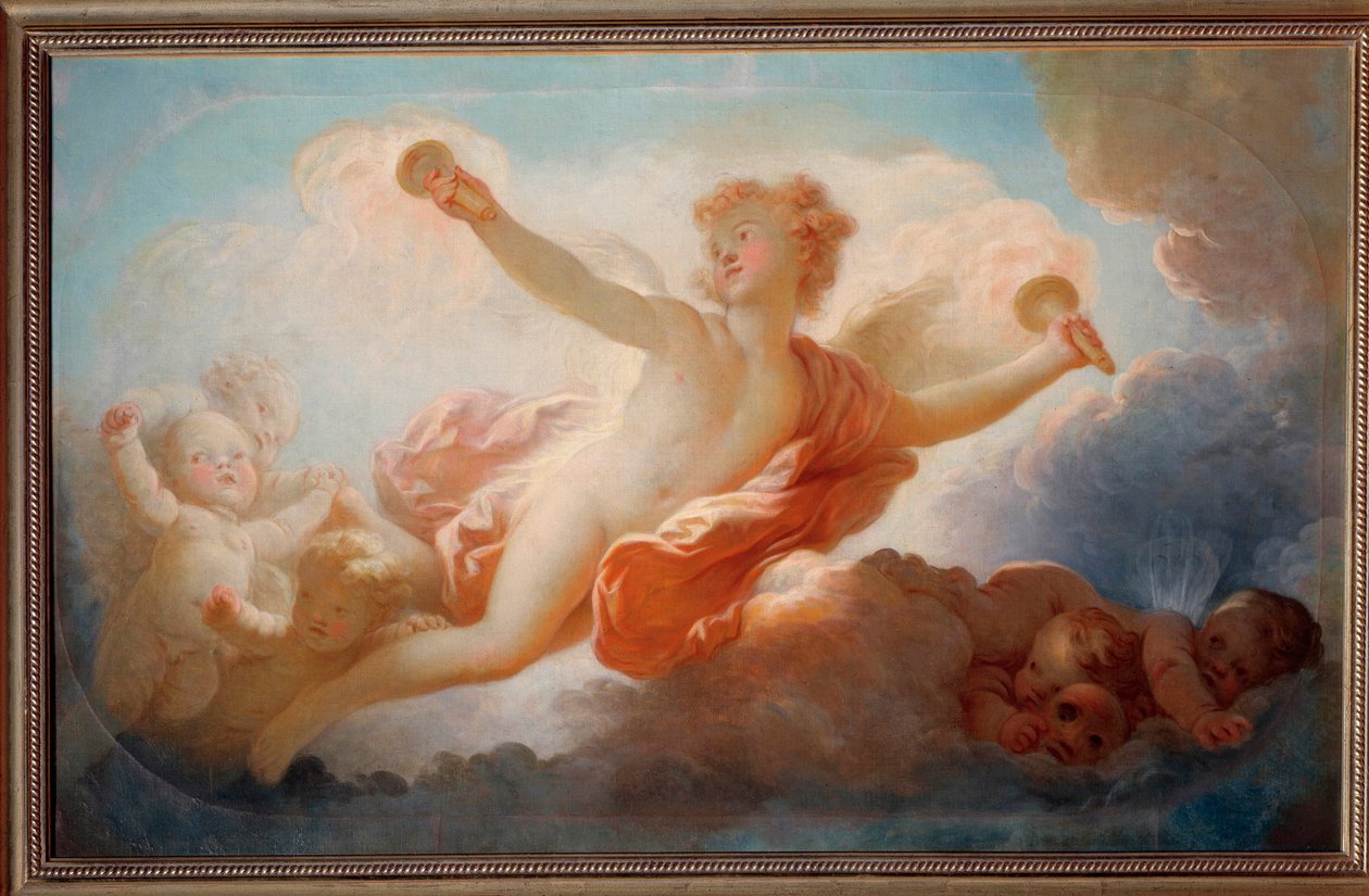 Jean Honore Fragonard (1732-1806) festménye: Szerelem csók az univerzummal. 18. századi Toulon, Musee des Beaux Arts alkotó: Jean Honore Fragonard
