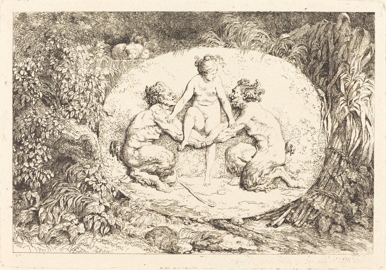 Két szatír által támogatott nimfa alkotó: Jean Honore Fragonard