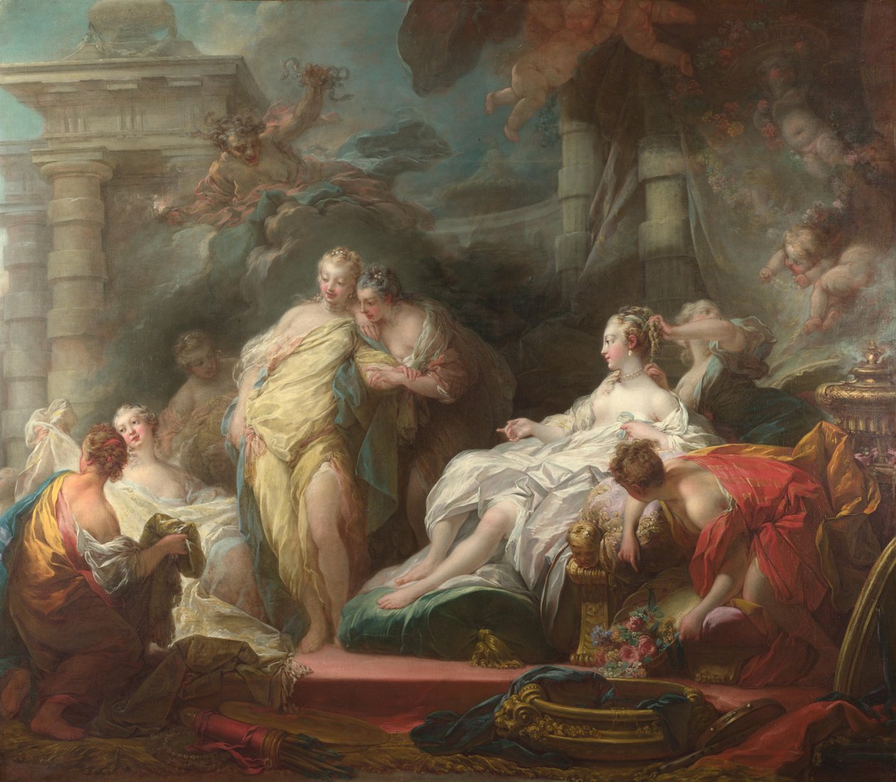 Psyche megmutatja nővéreinek Ámor ajándékait, 1753 alkotó: Jean Honore Fragonard
