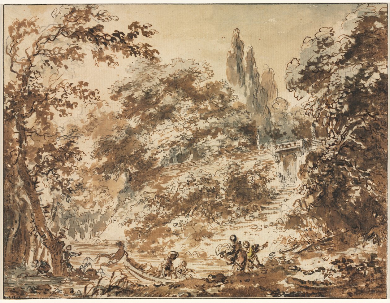 Jelenet egy parkban, c. 1760. alkotó: Jean Honore Fragonard