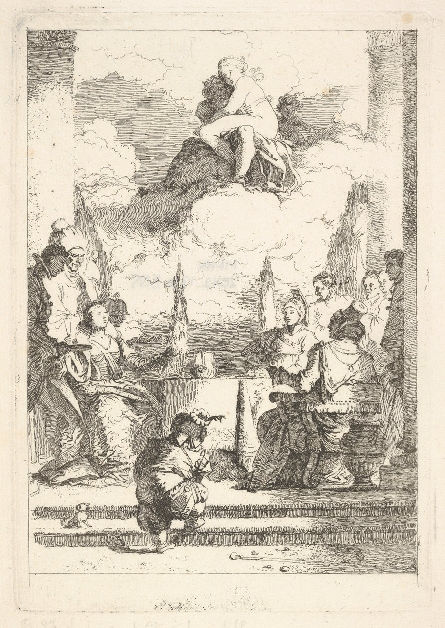 Anthony és Kleopátra lakomája, kb. 1764. alkotó: Jean Honore Fragonard