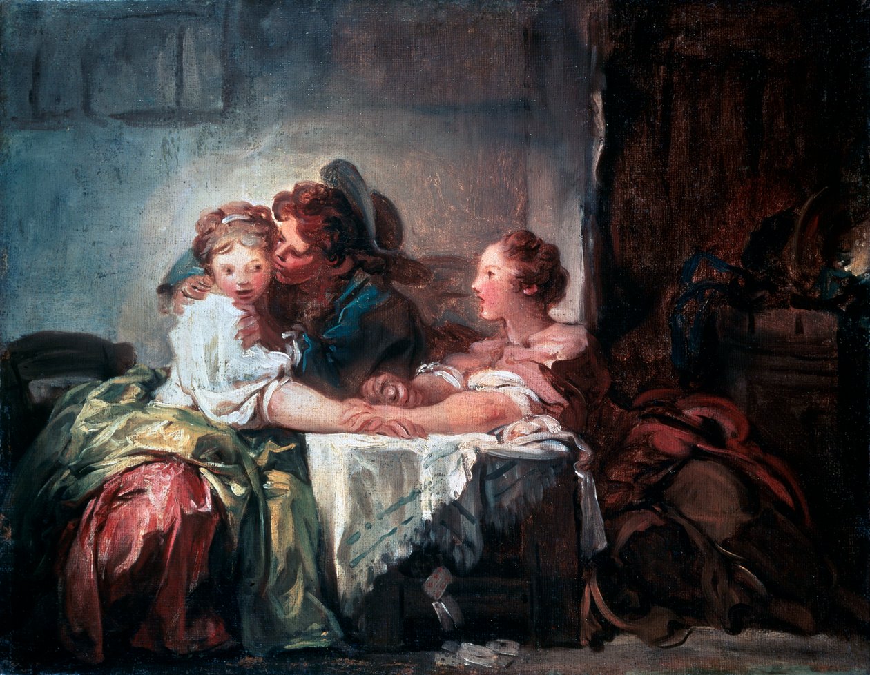 Az elfogott csók, 18. század vége alkotó: Jean Honore Fragonard
