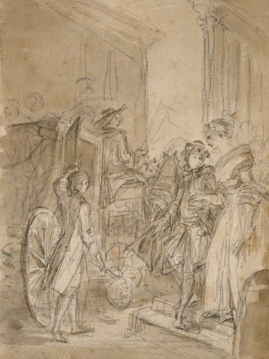 Az indulás edzővel, 1780-89 körül alkotó: Jean Honore Fragonard