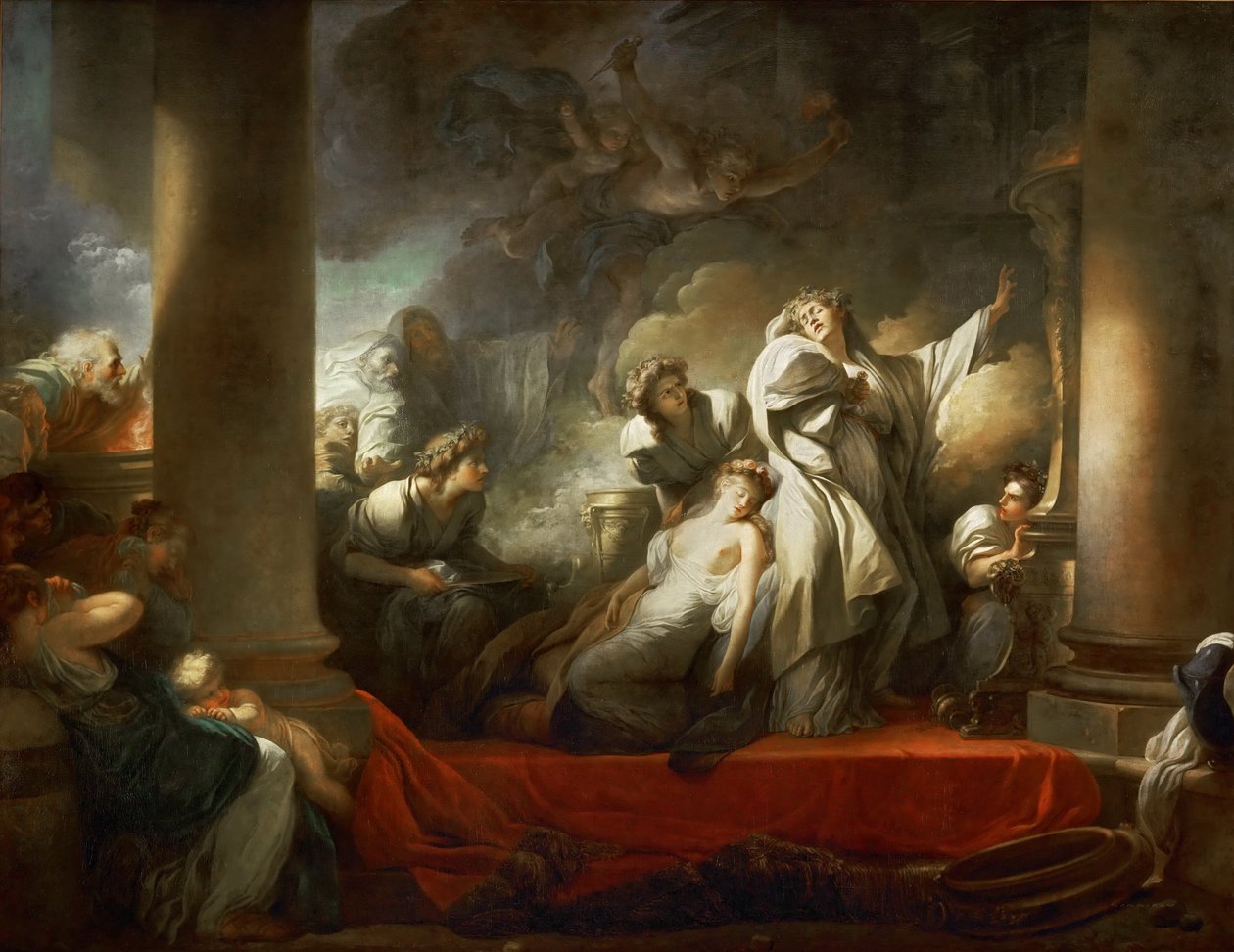 Coresus főpap feláldozza magát Callirhoe megmentéséért alkotó: Jean Honore Fragonard