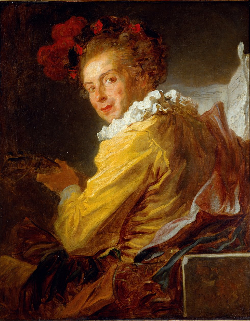 A zene – Monsieur de la Breteche, Saint-Non apát testvérének portréja alkotó: Jean Honore Fragonard