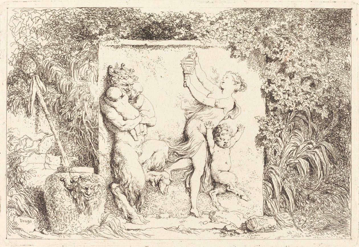 A szatírok tánca alkotó: Jean Honore Fragonard