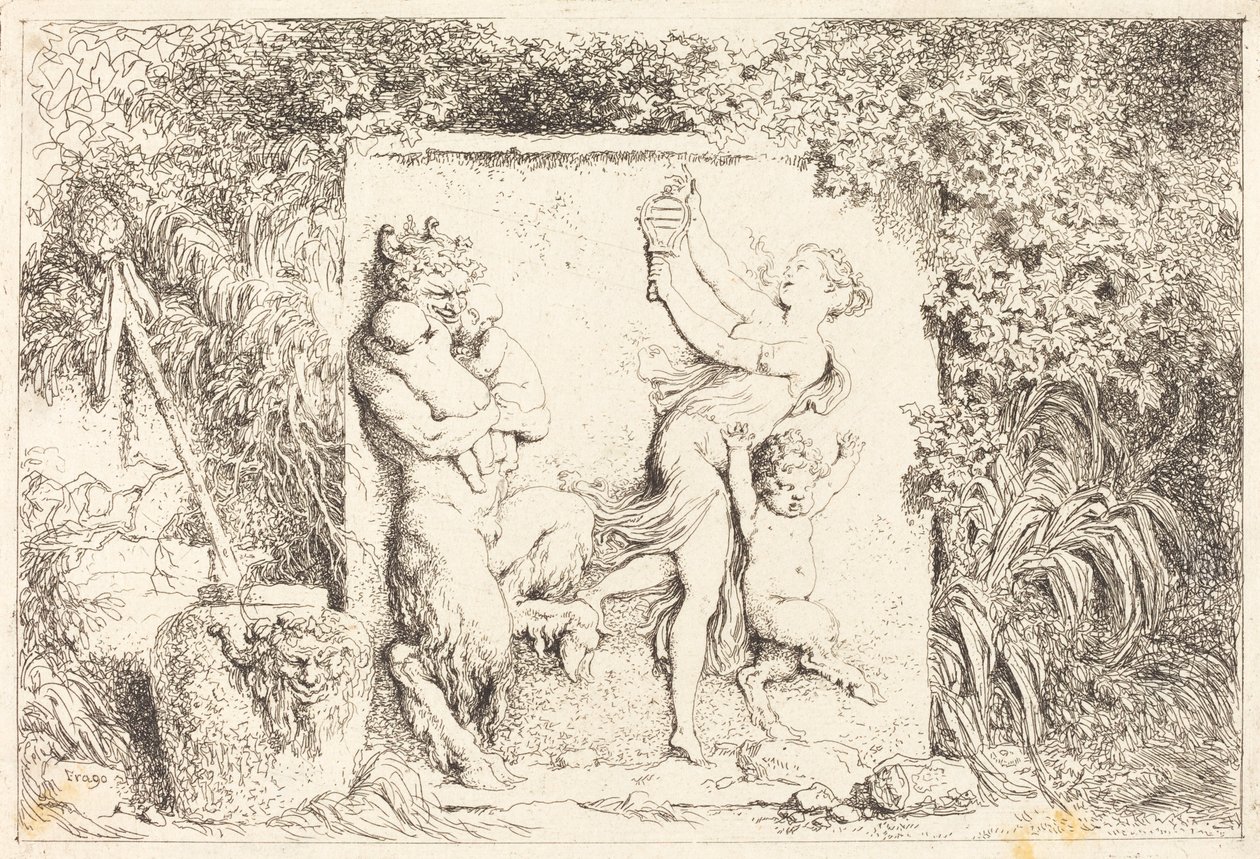A szatírok tánca alkotó: Jean Honore Fragonard
