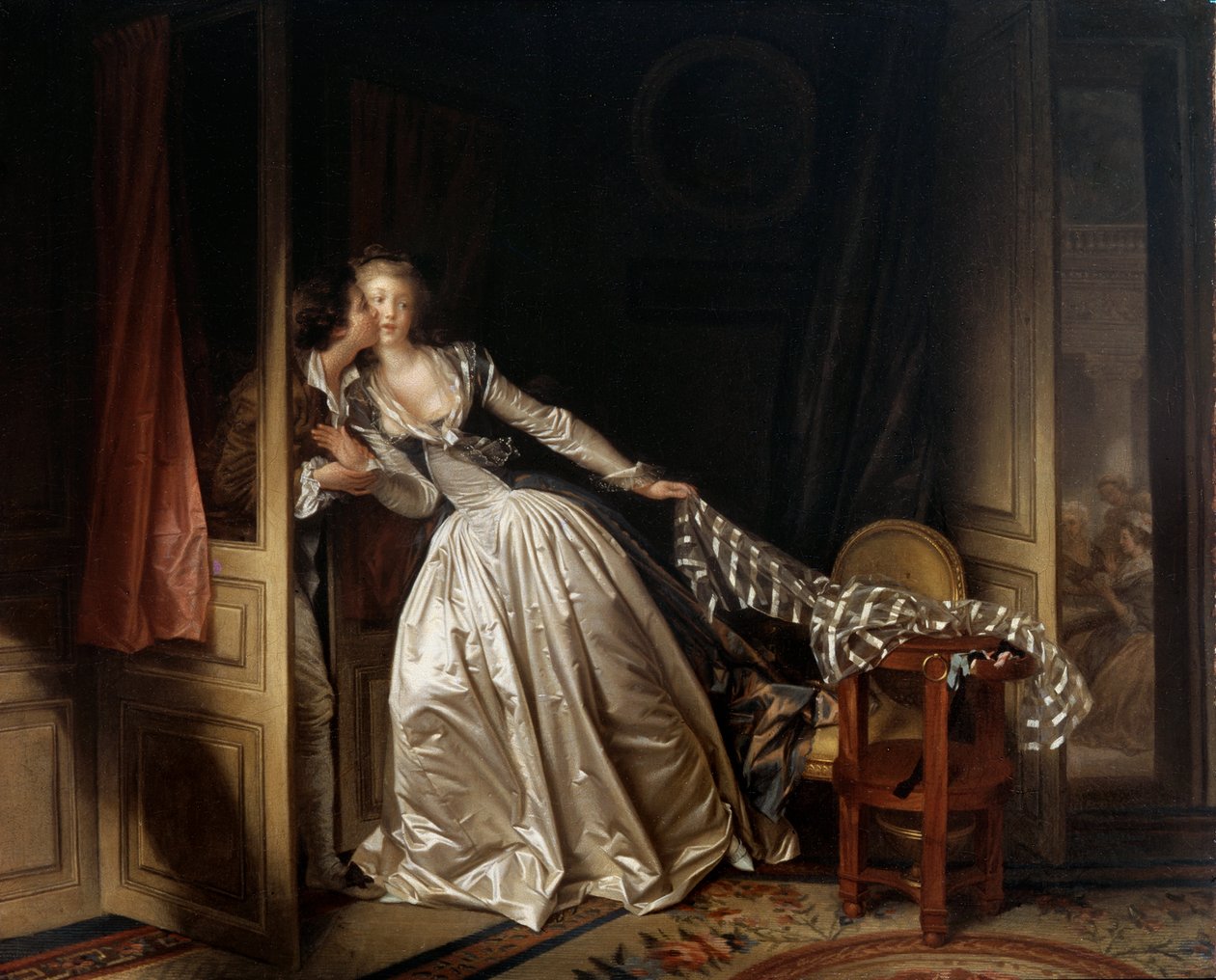 Az ellopott csók, 1780-as évek vége. alkotó: Jean Honore Fragonard