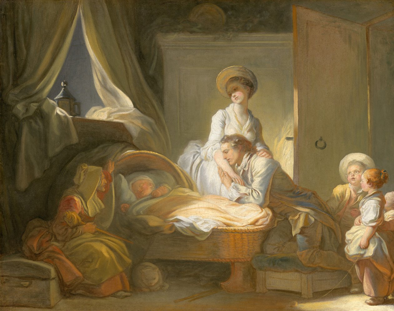 Az óvodalátogatás c. 1775. alkotó: Jean Honore Fragonard