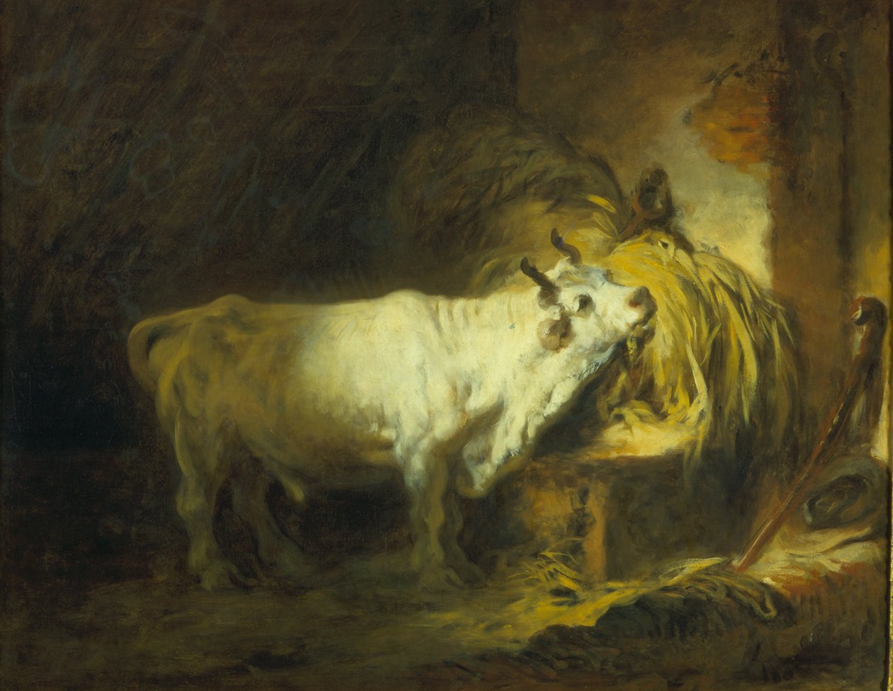 A fehér bika az istállóban alkotó: Jean Honore Fragonard