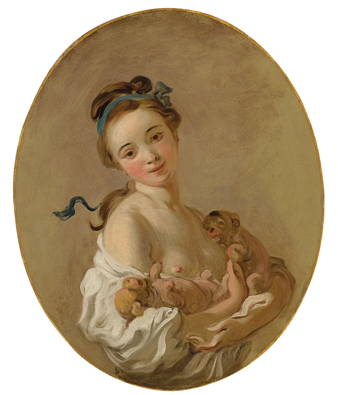 Fiatal lány két kiskutyával, 1770 körül alkotó: Jean Honore Fragonard