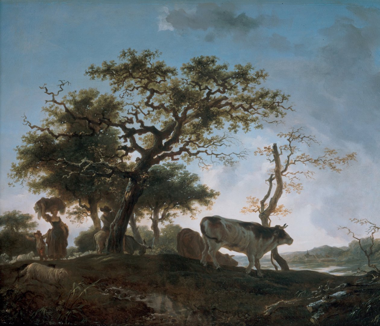 Young Woman And A Herdsman Leading Their Herds alkotó: Jean Honore Fragonard