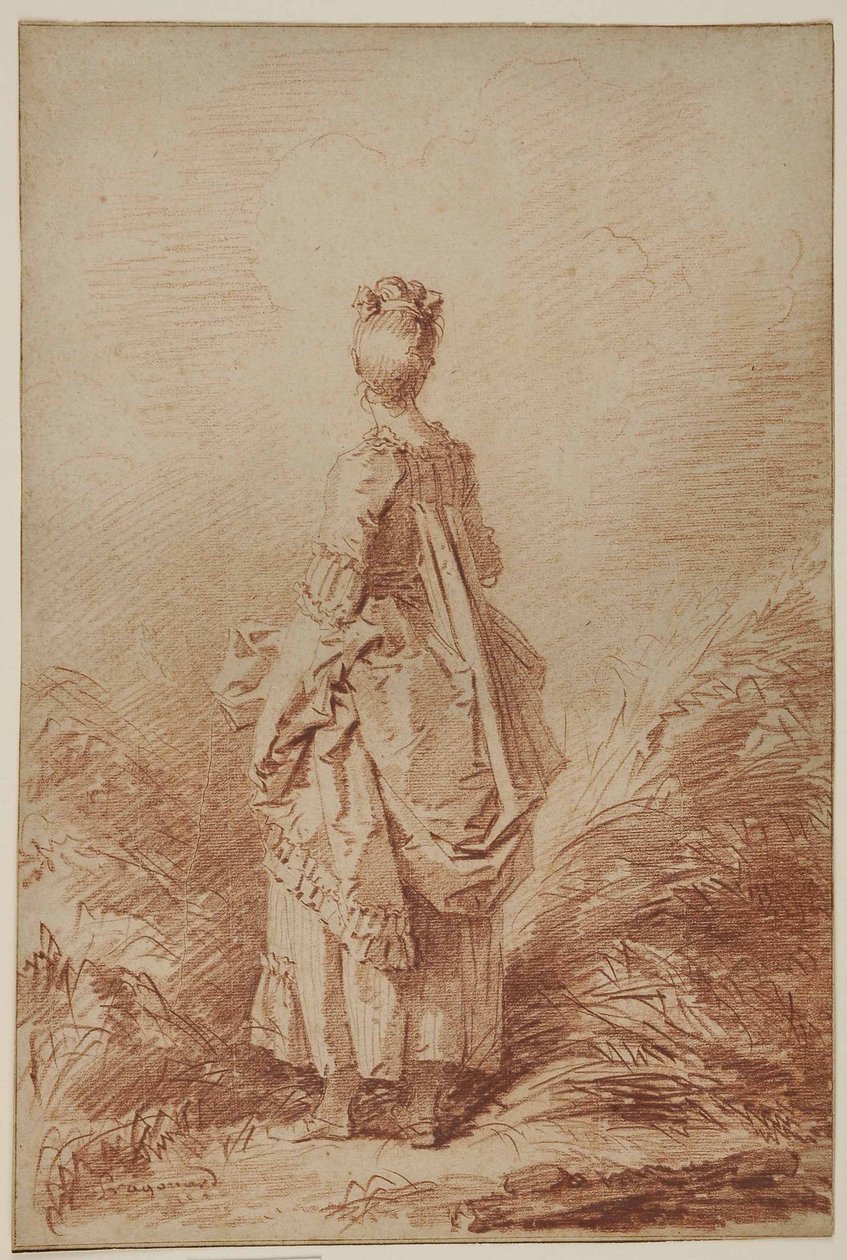 Fiatal nő néz vissza alkotó: Jean Honore Fragonard