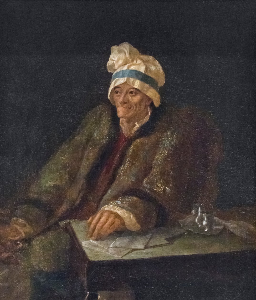 Voltaire portréja (olaj, vászon) alkotó: Jean Huber