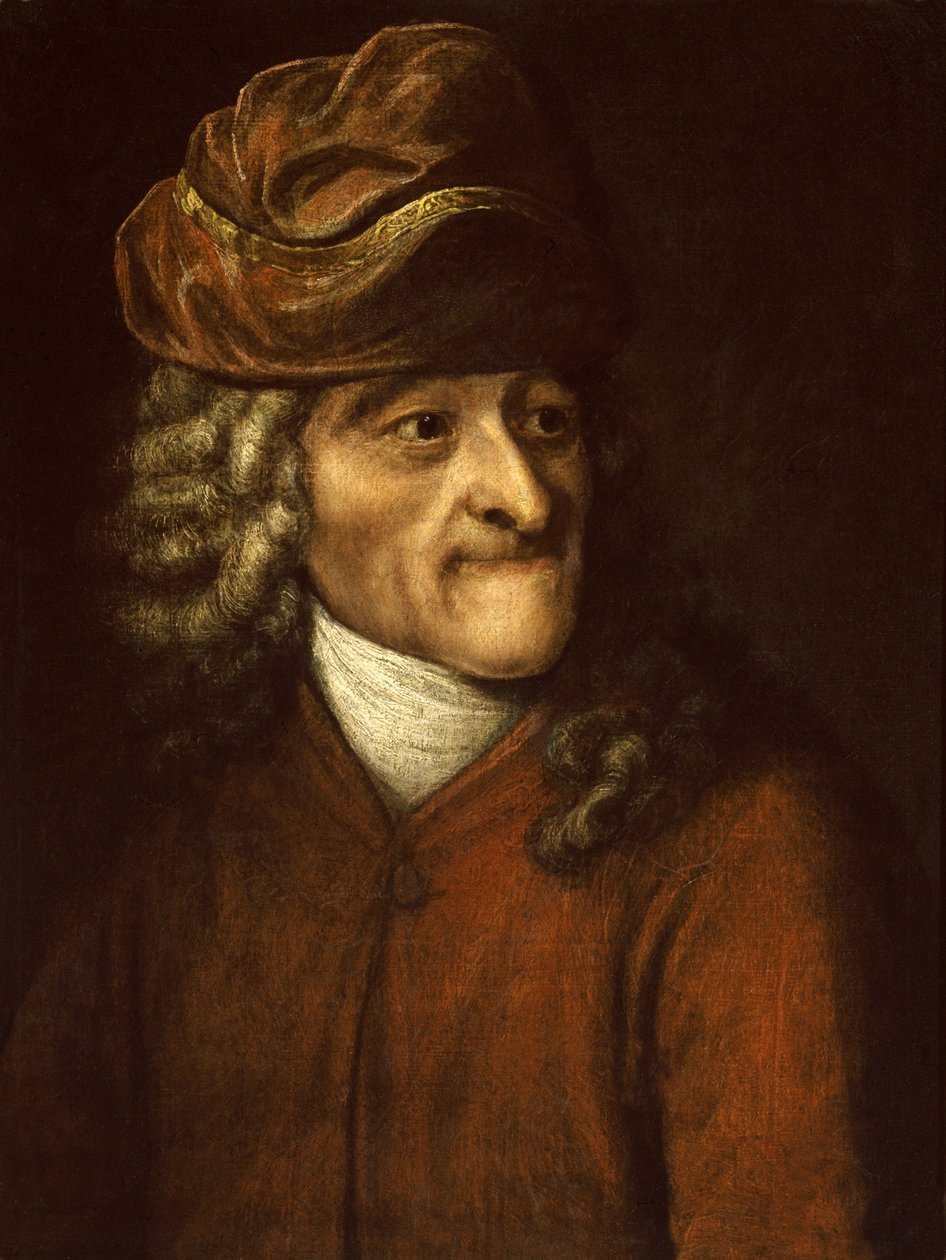 Voltaire író, esszéista és filozófus portréja alkotó: Jean Huber