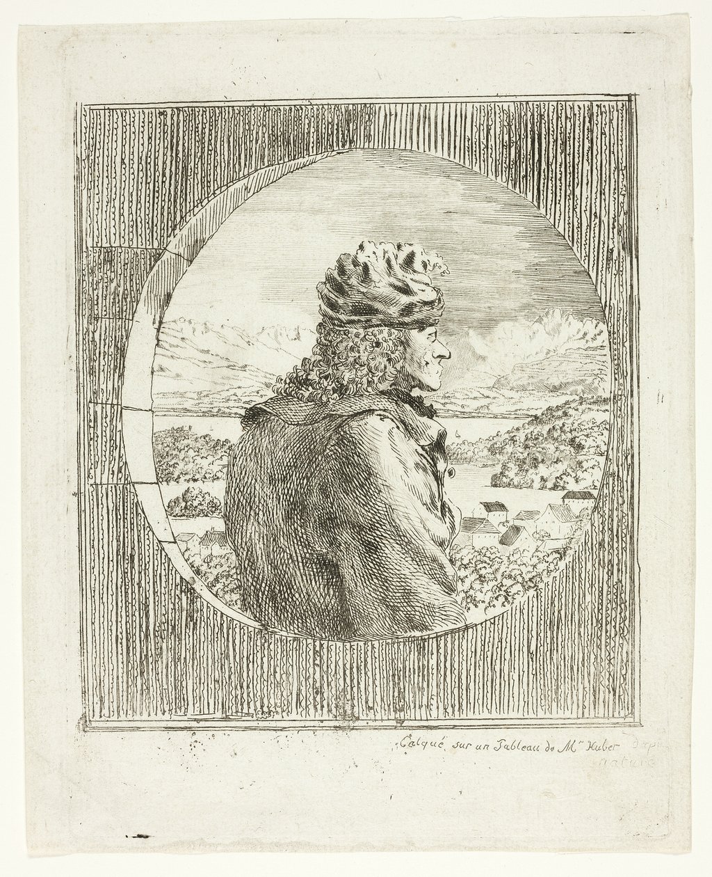 Voltaire profilból alkotó: Jean Huber