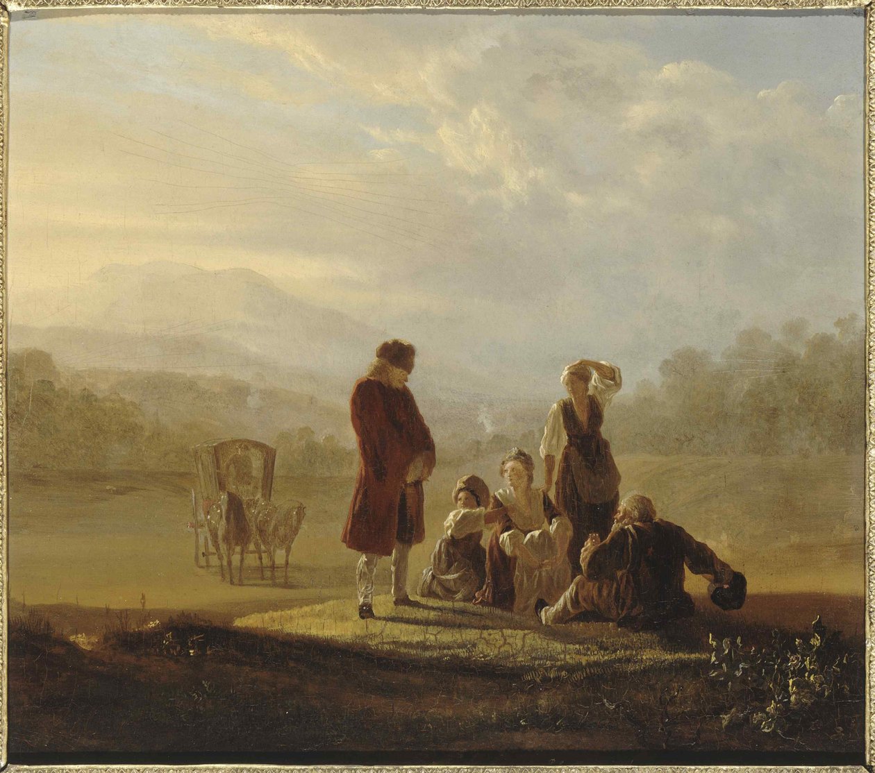 Voltaire és Ferney parasztjai, 1770 körül. alkotó: Jean Huber