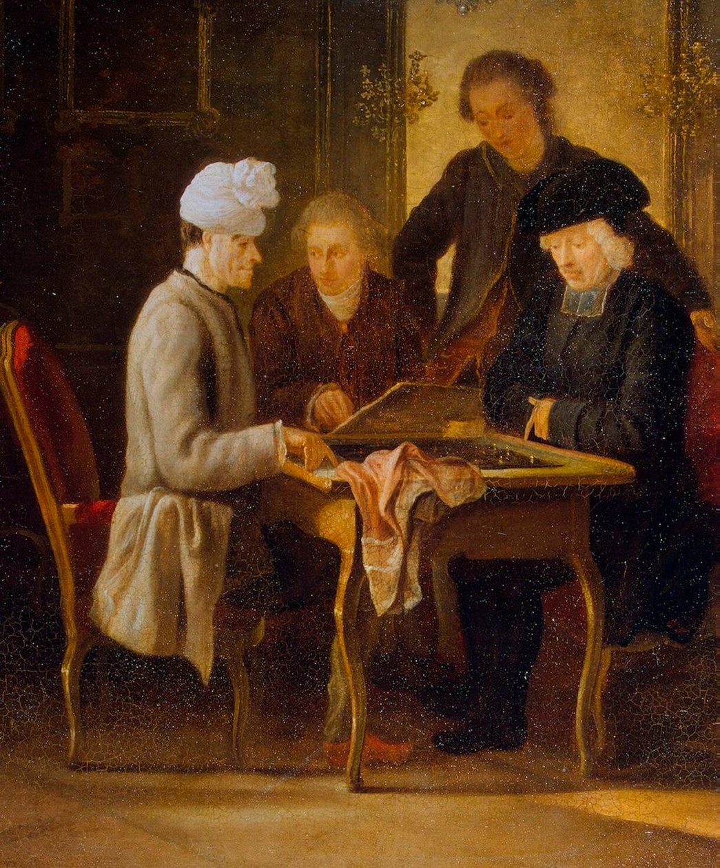Voltaire sakkasztalnál”, 1750 és 1775 között. alkotó: Jean Huber