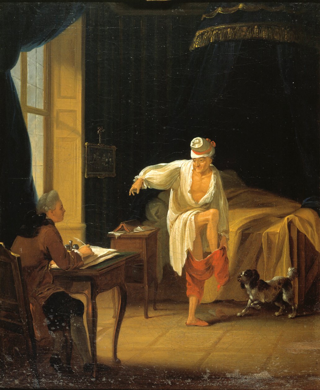 Voltaire felkelés Ferneyben, 1772 körül. alkotó: Jean Huber