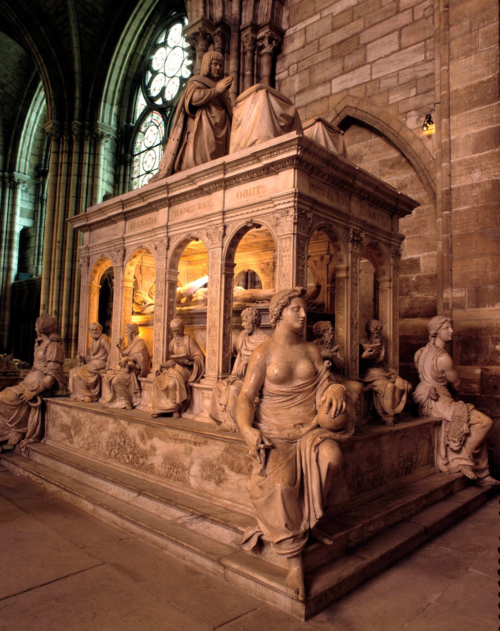 XII. Lajos (1462-1515) és Anne de Bretagne (1477-1514) orant és tetszése, amelyet Jean Juste 1531-ben valósított meg. Saint Denis-bazilika alkotó: Jean I Juste