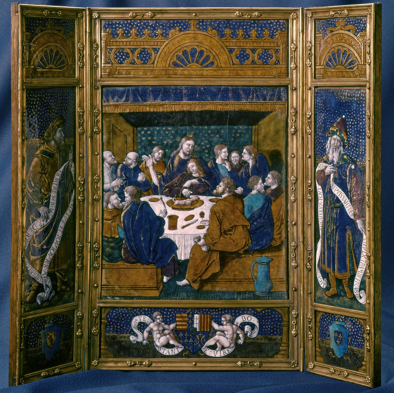 Utolsó vacsora, kriptikus, Limoge zománc, 1545 körül (zománc cloisonne) alkotó: Jean I Pénicaud