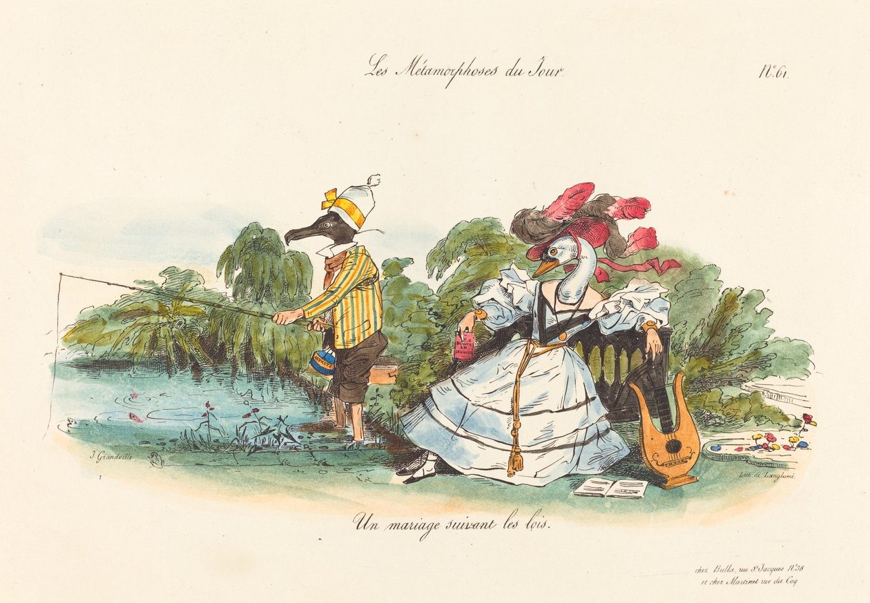 A nap metamorfózisai: Egy hagyományos házasság alkotó: Jean Ignace Isidore Grandville
