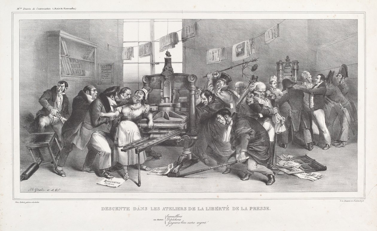 Süllyedés a sajtószabadság műhelyekbe alkotó: Jean Ignace Isidore Grandville, and Auguste Desperet
