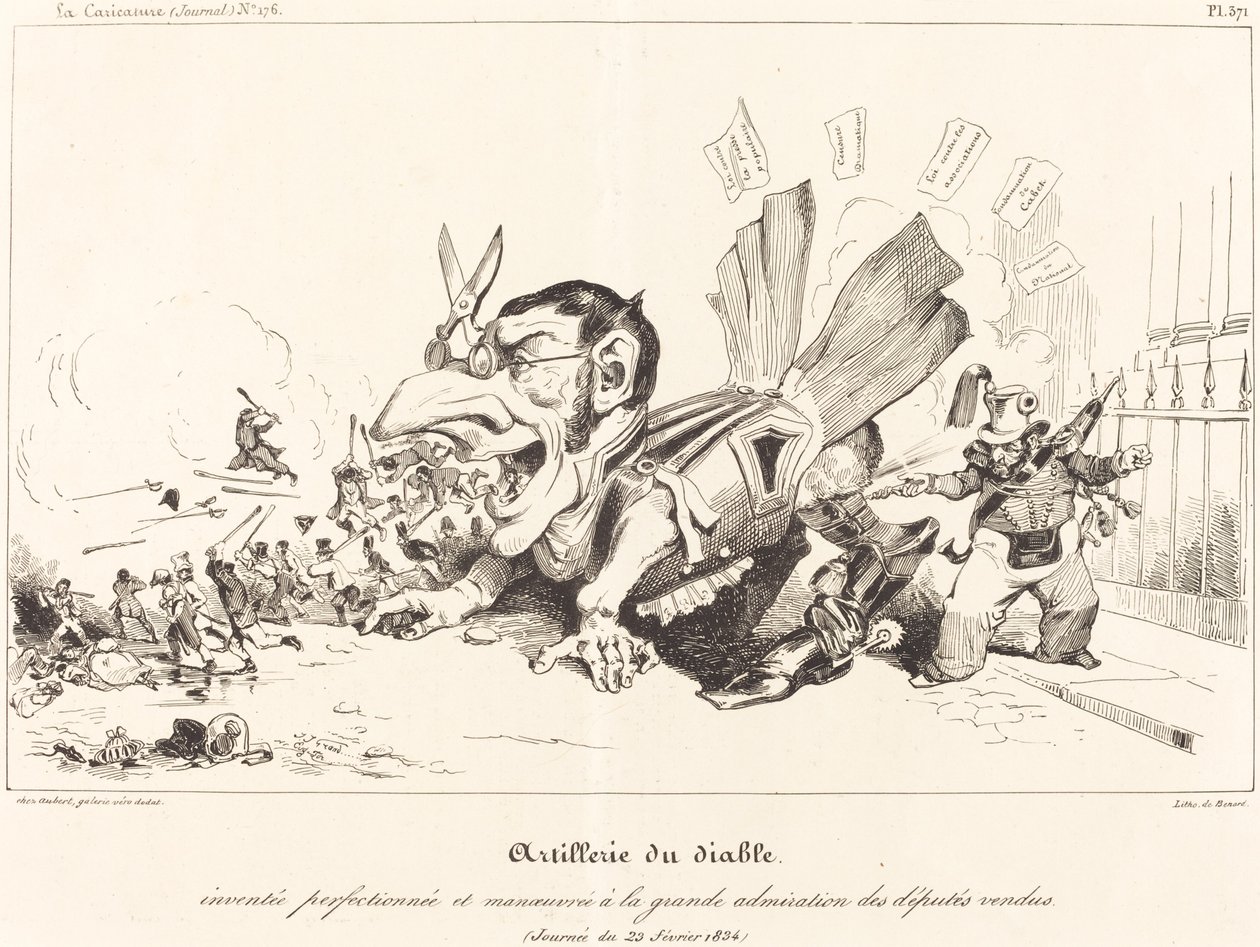 Artillerie du Diable (Az ördög tüzérsége) alkotó: Jean Ignace Isidore Grandville and Eugène Hippolyte Forest