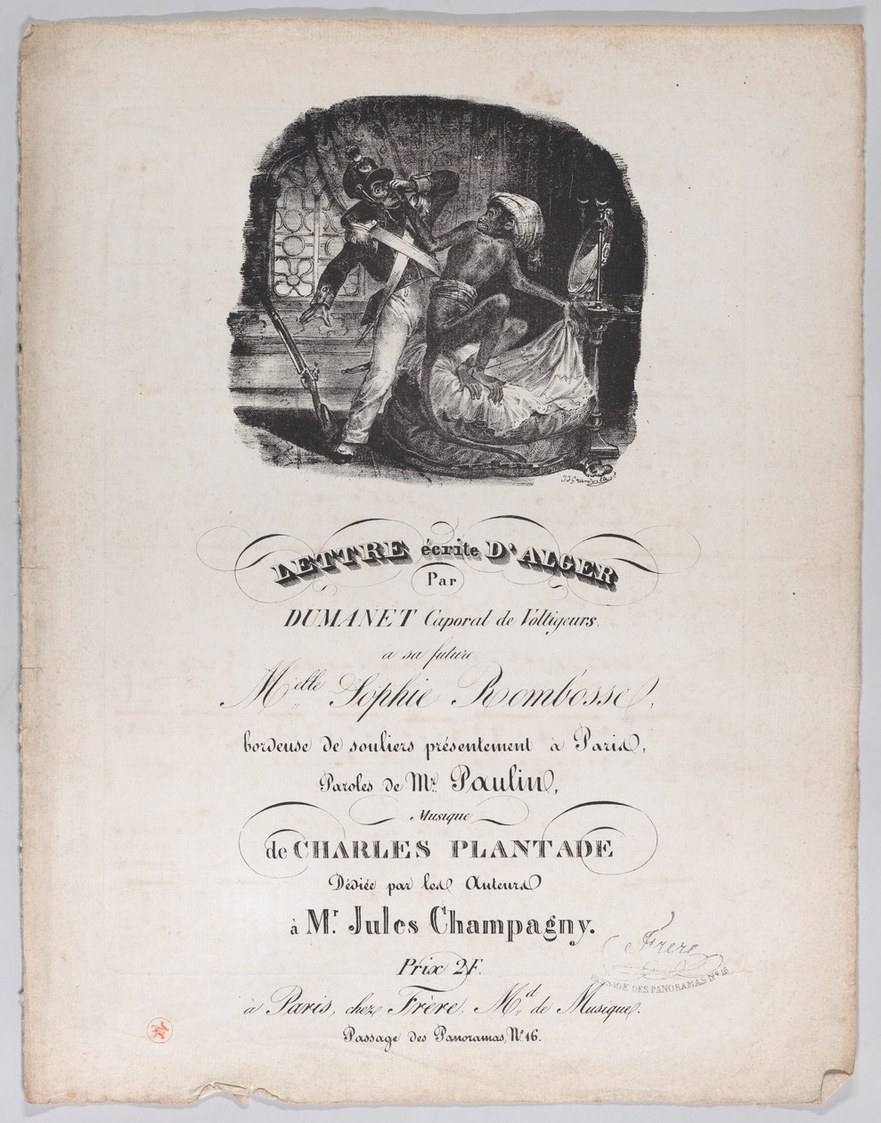 Algerből írt levél, kb. 1835. alkotó: Jean Ignace Isidore Gérard