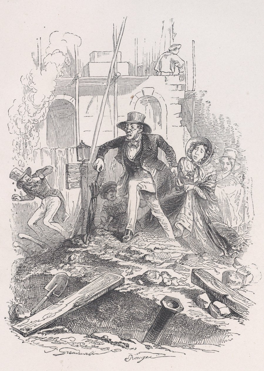 A párizsi nemcsak erősítő gyakorlatot végezhet, hanem megszerezheti a biztonságot is, 1843. alkotó: Jean Ignace Isidore Gérard
