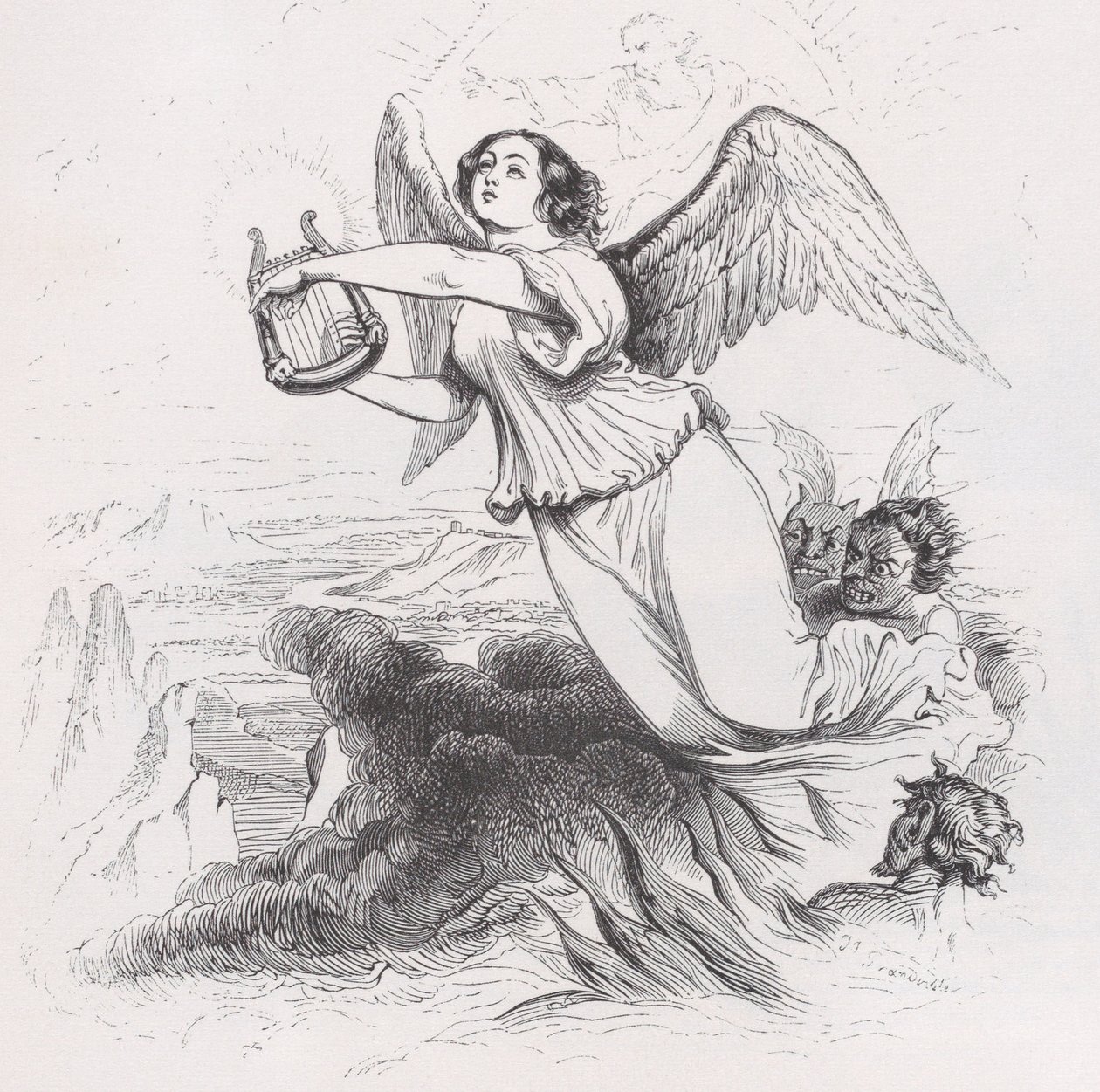 A száműzött angyal a Béranger teljes műveiből, 1836. alkotó: Jean Ignace Isidore Gérard